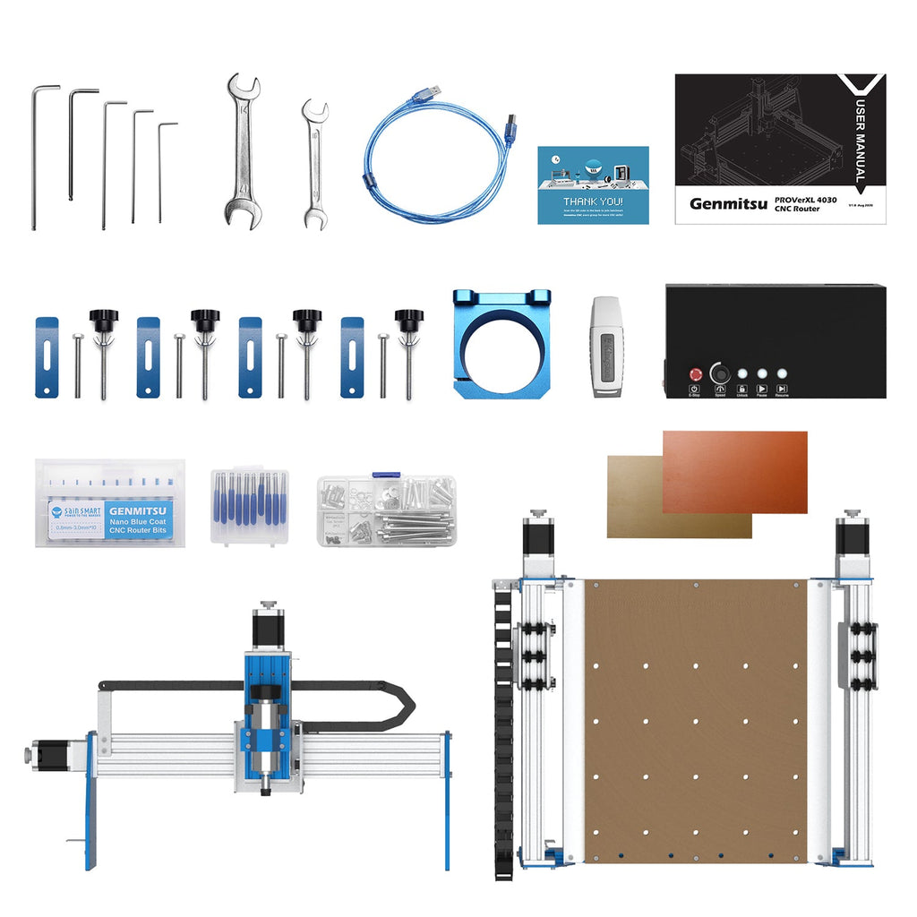 Genmitsu - PROVerXL 4030 - Benchtop CNC Router Bundle with 12-Month Carveco Maker Subscription