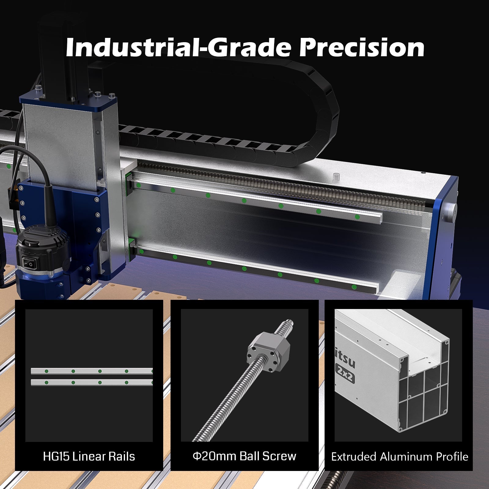Genmitsu - PROVerXL 2x2 Professional Benchtop CNC Router Bundle with Vectric Software