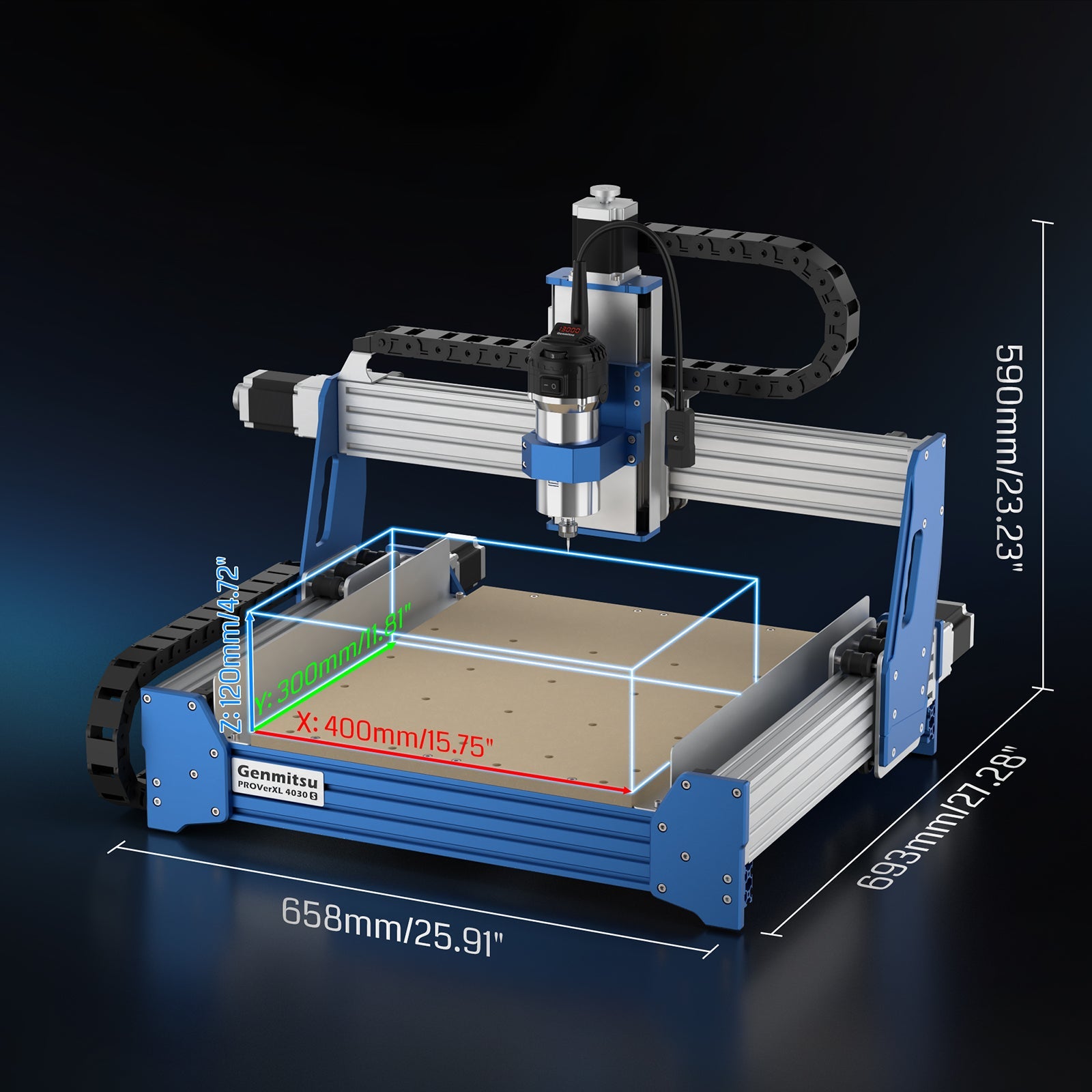 Genmitsu PROVerXL 4030S CNC Router | 710W High-Power Desktop Machine