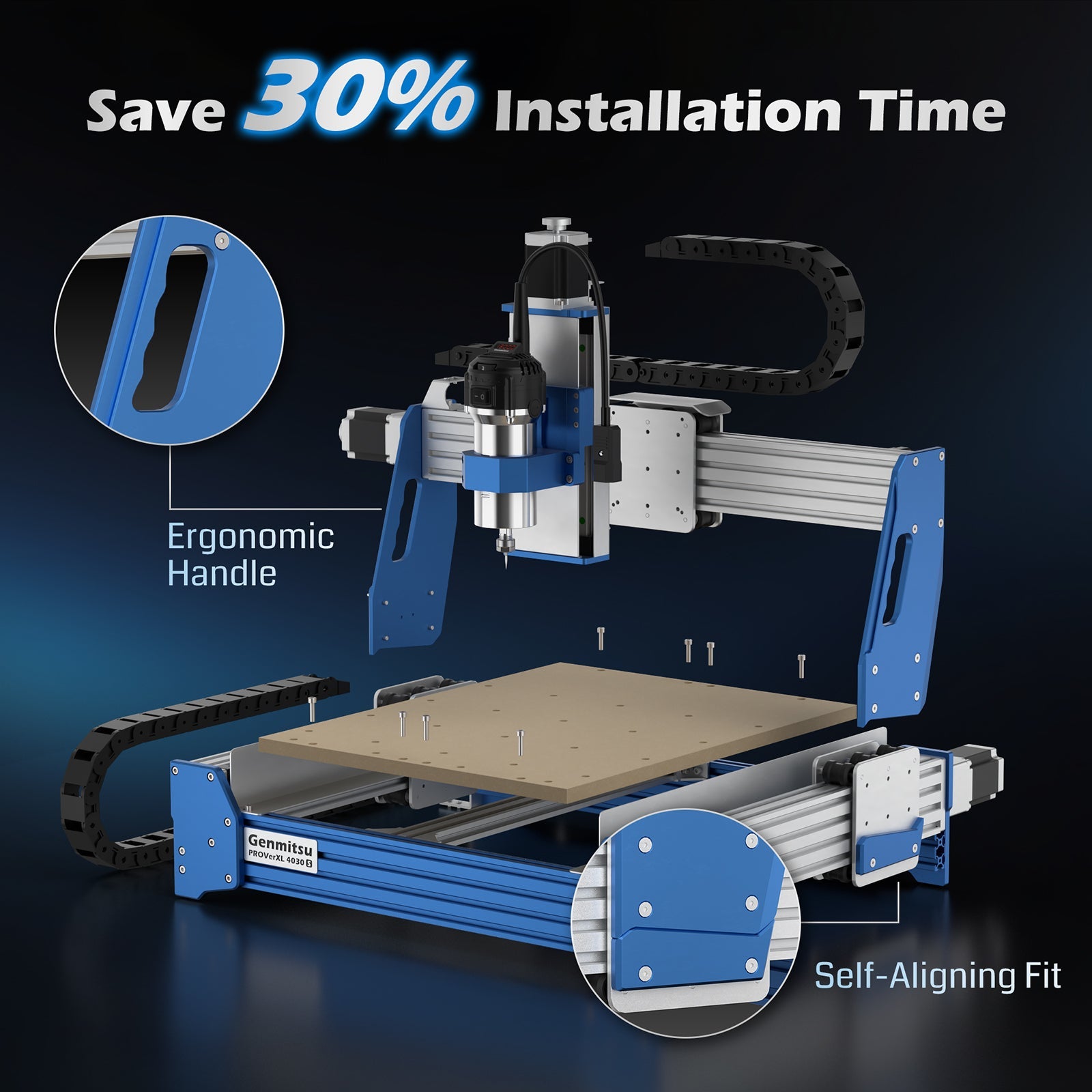 Genmitsu PROVerXL 4030S CNC Router | 710W High-Power Desktop Machine