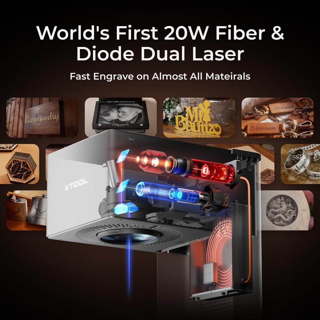 xTool F1 Ultra 20W Dual Laser Engraver | Fiber & Diode Precision