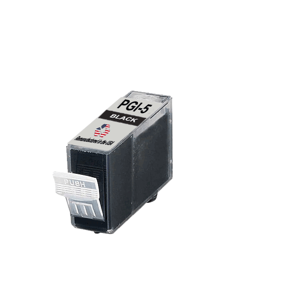 U.S. Remanufactured for Canon PGI-5BK Black Remanufactured in USA Ink Cartridge