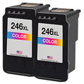 U.S. Remanufactured for Canon CL-246XL Color High Yield Ink Cartridge Twin Pack