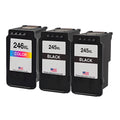 U.S. Remanufactured for Canon PG-245XL 2 Black CL-246XL 1 Color 3-Pack High Yield Ink Cartridges