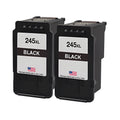 U.S. Remanufactured for Canon PG-245XL Black Twin Pack High Yield Ink Cartridges