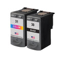 U.S. Remanufactured for Canon PG-30 Black / CL-31 Color Combo Pack Ink Cartridges