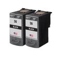 U.S. Remanufactured for Canon PG-30 Black Ink Cartridge Twin Pack