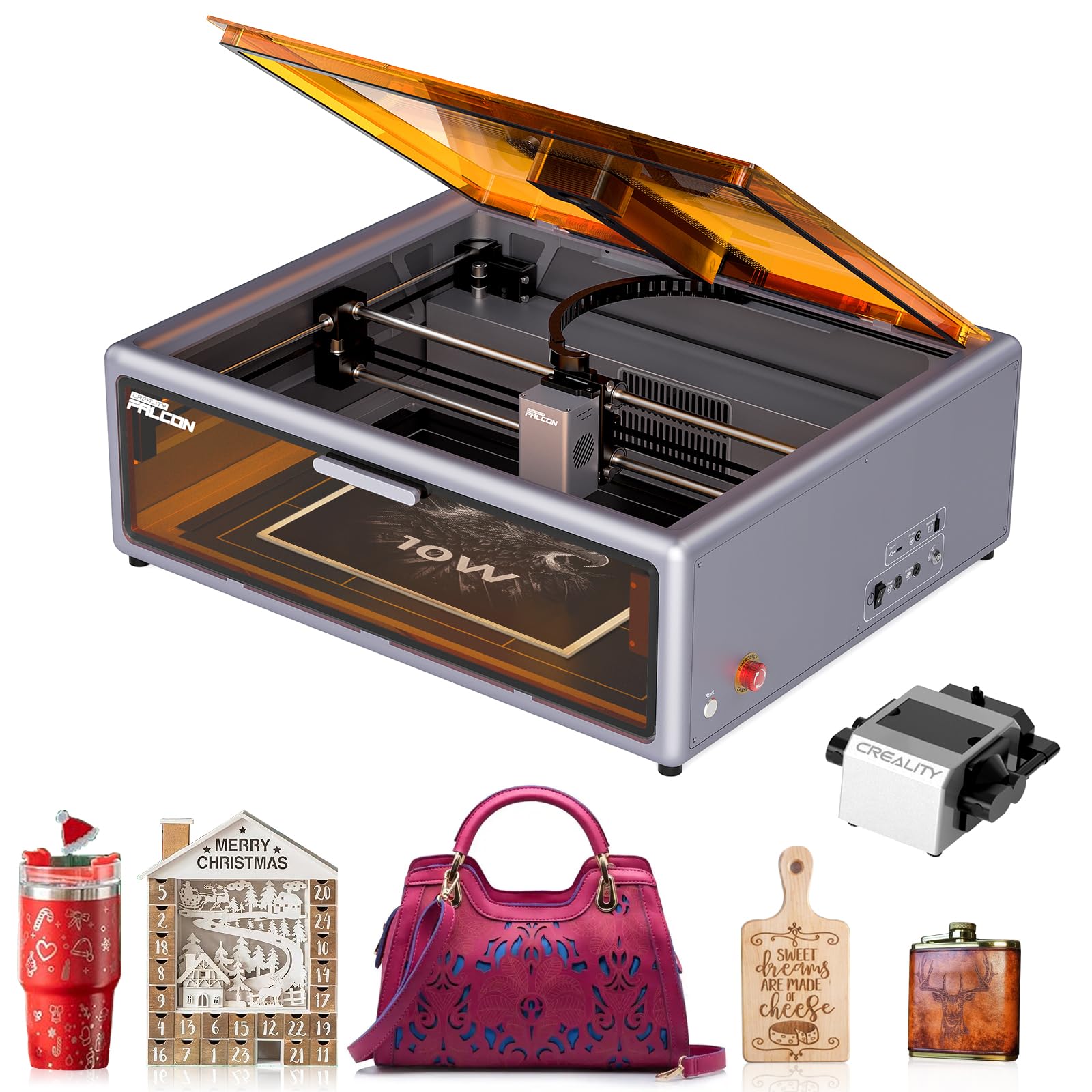Creality - Falcon A1 10W Enclosed Laser Engraver & Cutter with HD Camera