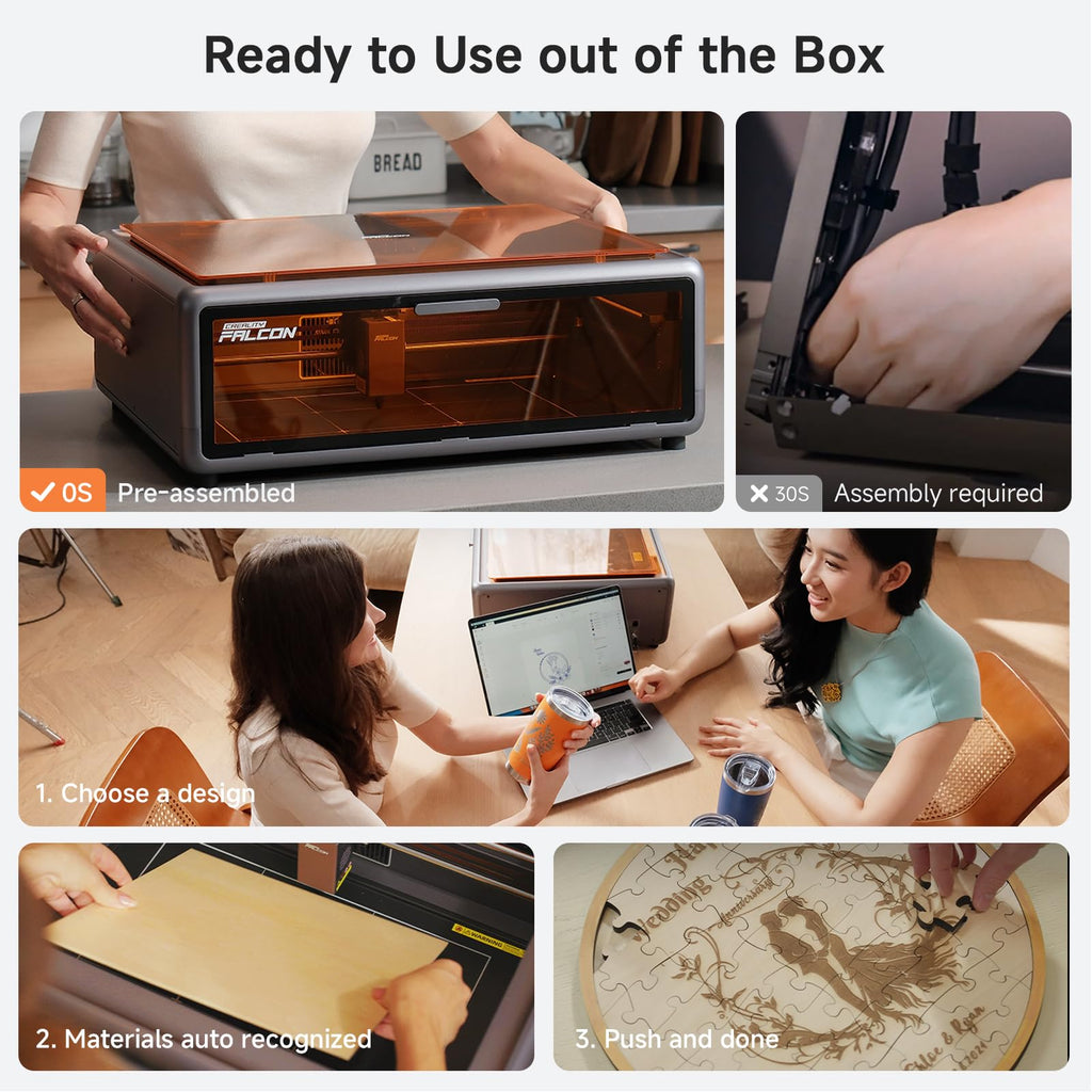 Creality - Falcon A1 10W Enclosed Laser Engraver & Cutter with HD Camera