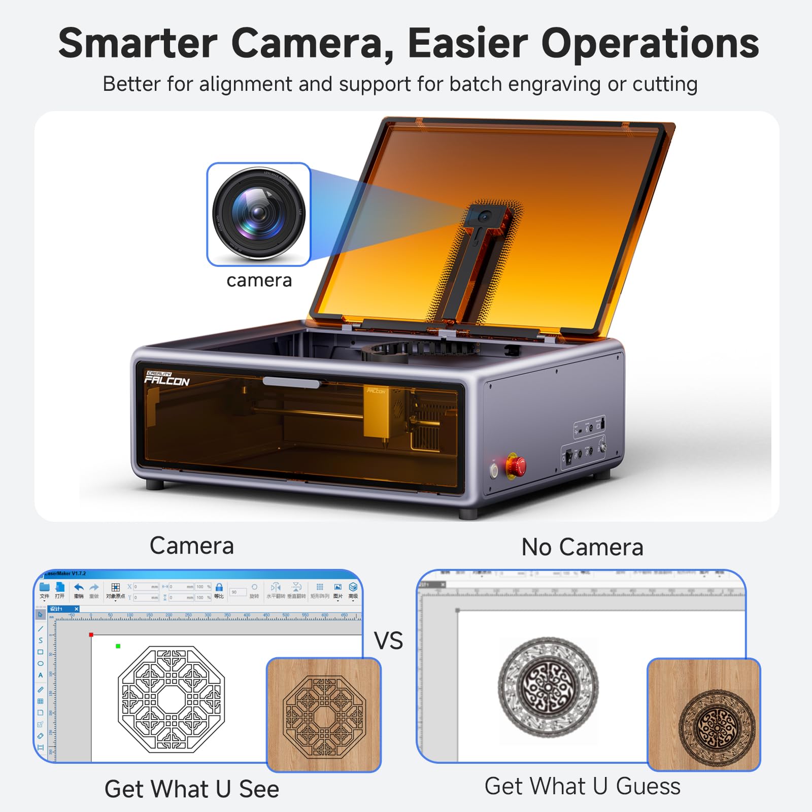 Creality - Falcon A1 10W Enclosed Laser Engraver & Cutter with HD Camera