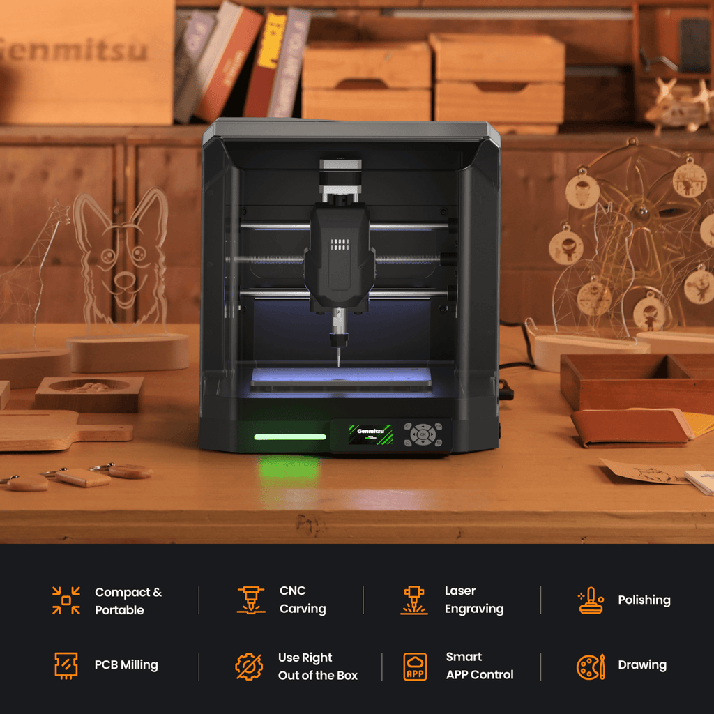 Genmitsu - Cubiko Smart Enclosed Desktop CNC Router & Multi-Tool Machine
