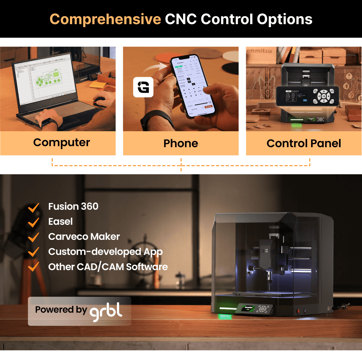 Genmitsu - Cubiko Smart Enclosed Desktop CNC Router & Multi-Tool Machine
