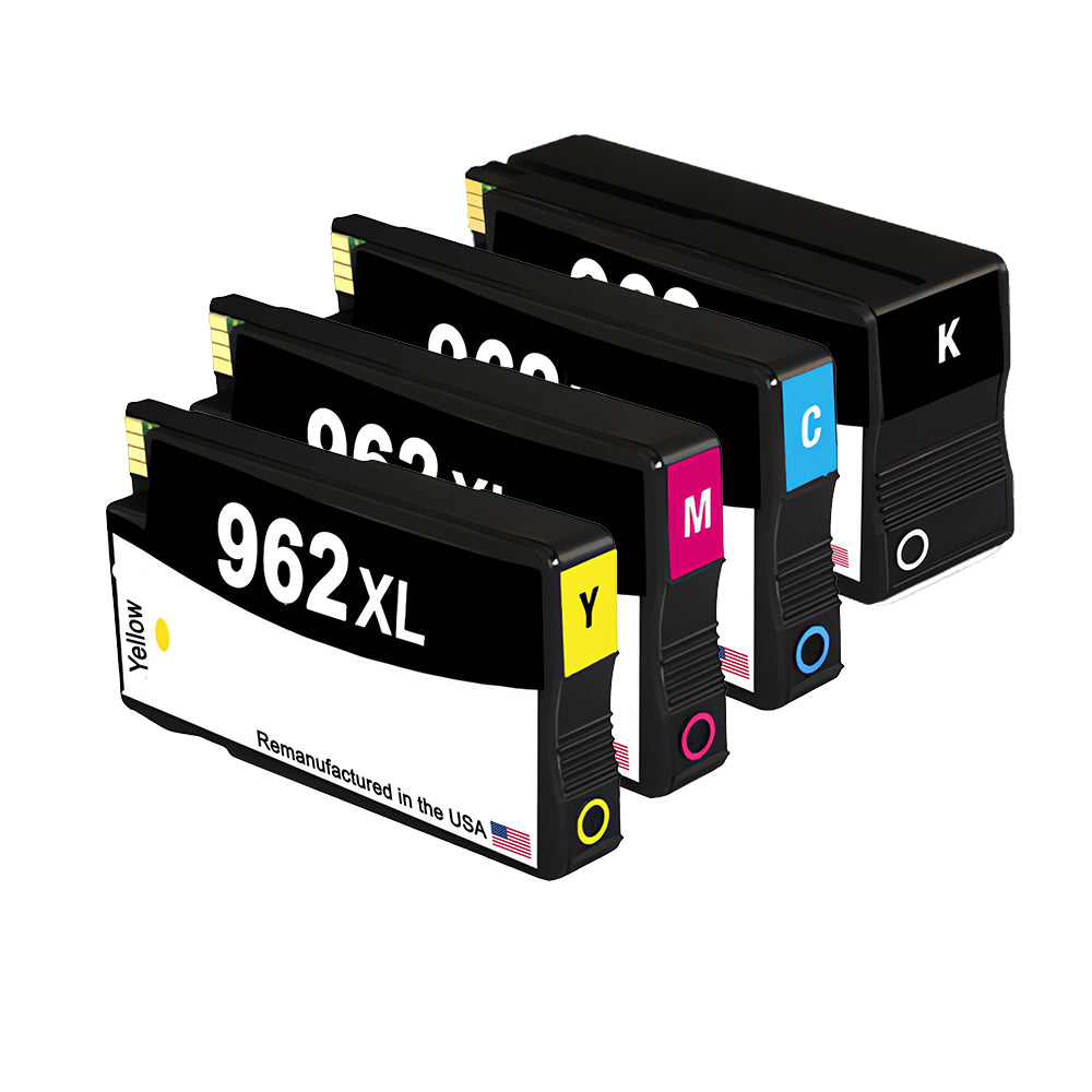 HP Compatible 962 U.S. Remanufactured Standard Yield Ink Cartridges (4-Pack Combo)