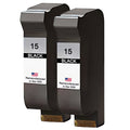 U.S. Remanufactured for HP 15 (C6615DN) Black Ink Cartridges Twin Pack