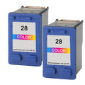 U.S. Remanufactured for HP 28 (C8728AN) Color Ink Cartridges Twin Pack