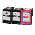 HP Compatible 62XL U.S. Remanufactured High Yield Ink Cartridges (2 Black & 1 Tri-Color 3-Pack)