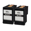 U.S. Remanufactured for HP 63XL (F6U64AN) Black Twin Pack Ink Cartridges