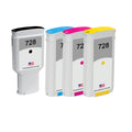 U.S. Remanufactured for HP 728 Matte Black 300mL  / HP 728 130mL Colors 4-Pack Ink Cartridges