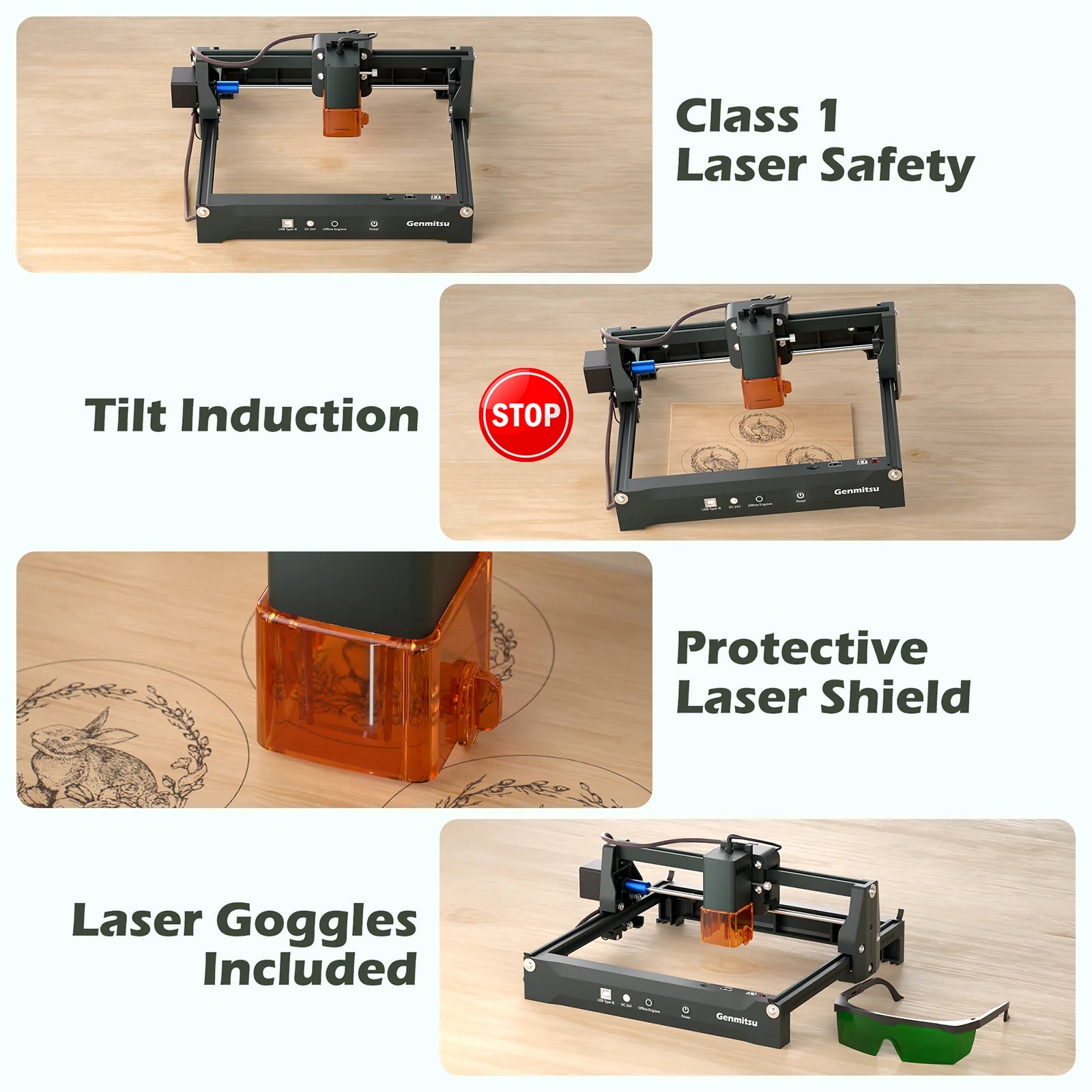 Genmitsu - Kortek Portable Enclosed Laser Engraver & Cutter
