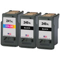 U.S. Remanufactured for Canon PG-240XL 2 Black / CL-241XL 1 Color 3-Pack High Yield Ink Cartridges