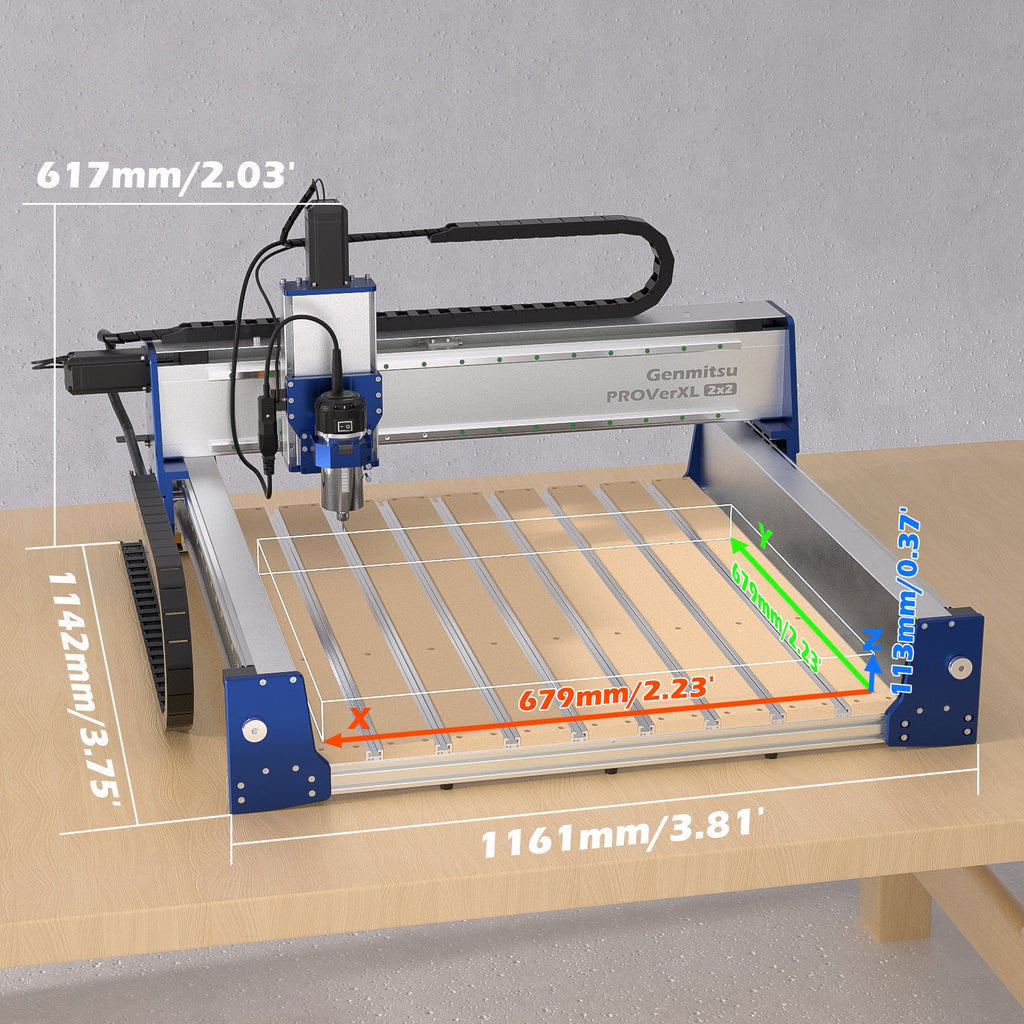 Genmitsu - PROVerXL 2x2 Professional Benchtop CNC Router Bundle with Vectric Software