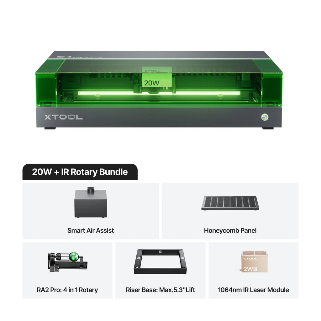 xTool S1 Enclosed Laser Engraver & 1064nm IR Module Kit