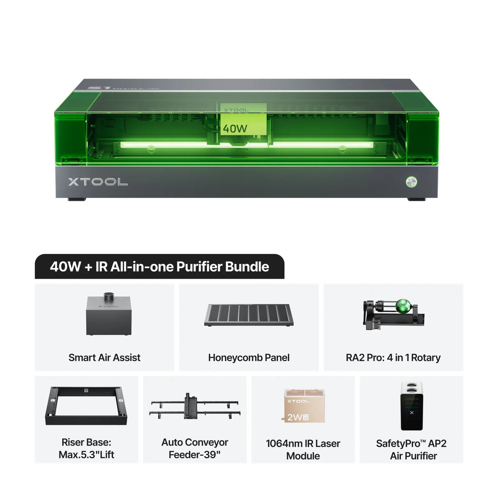 xTool S1 Enclosed Laser Engraver & 1064nm IR Module Kit