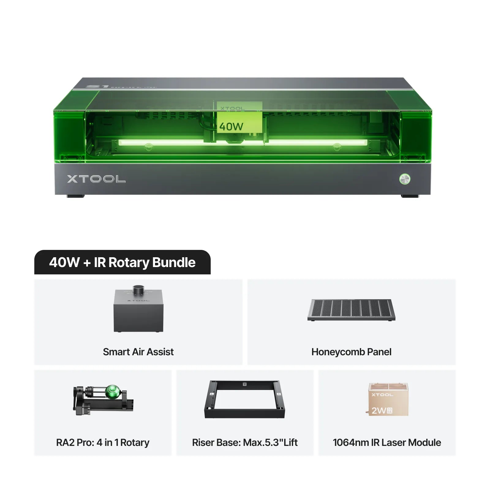 xTool S1 Enclosed Laser Engraver & 1064nm IR Module Kit