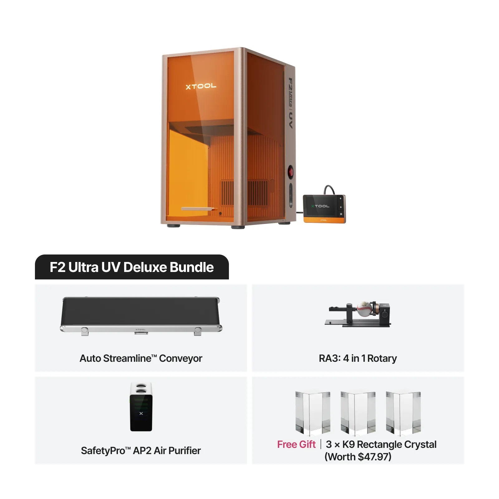 xTool F2 Ultra UV 5W Laser Engraver | Precision Glass & Crystal Marking