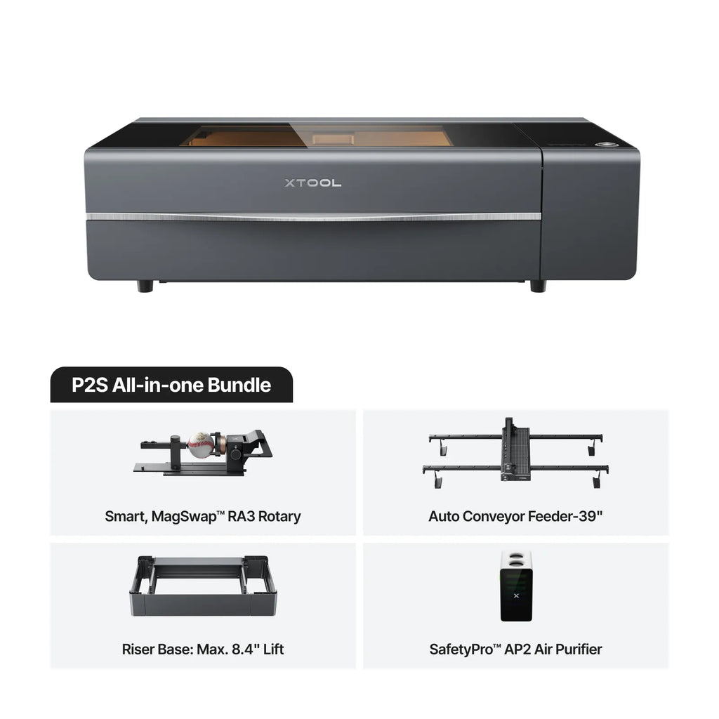 xTool P2S 55W Desktop CO2 Laser Cutter | Intelligent Large Format