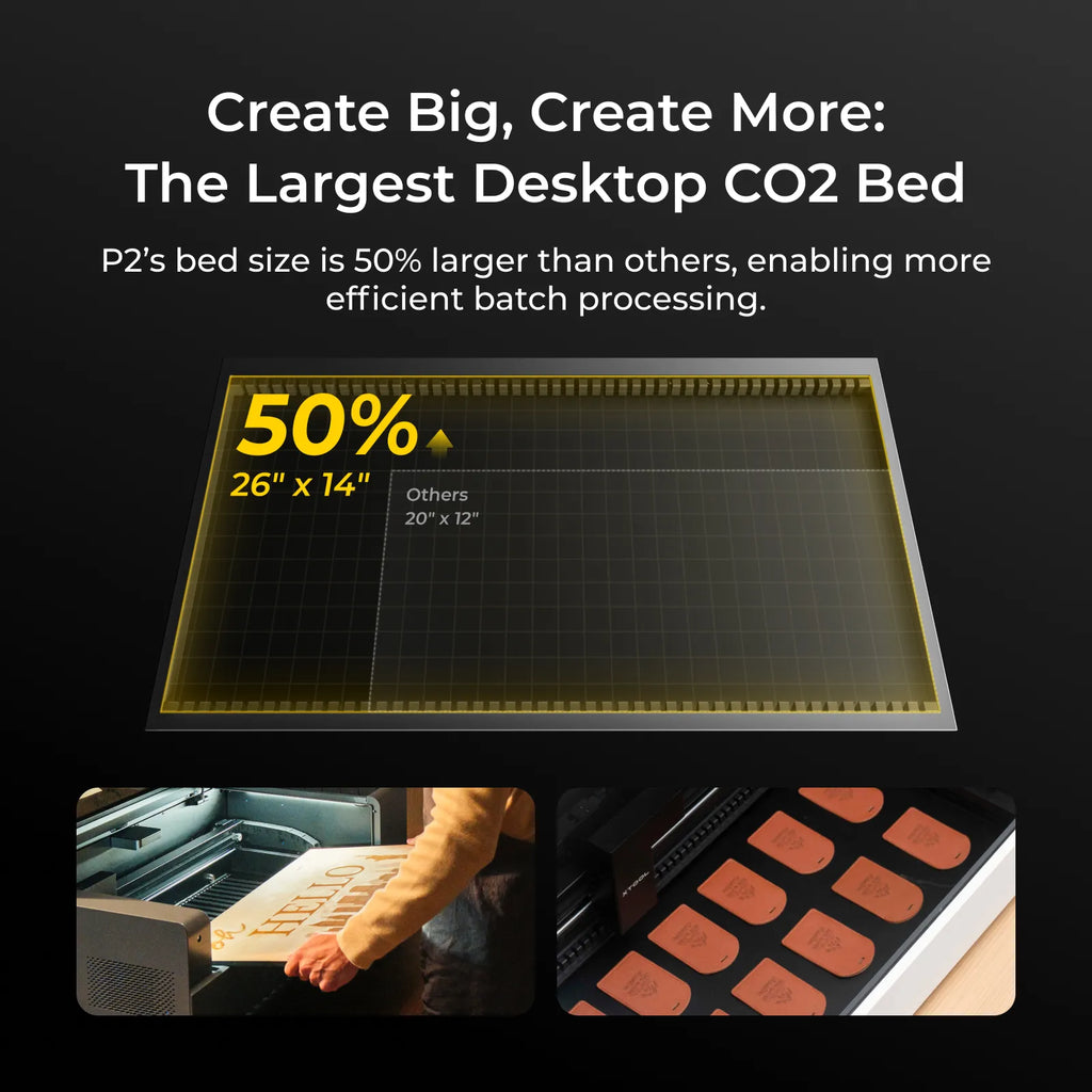 xTool P2S 55W Desktop CO2 Laser Cutter | Intelligent Large Format