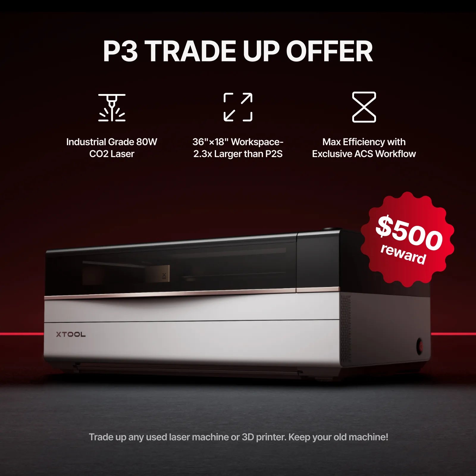 xTool P3 80W CO2 Laser Cutter | Flagship Large Format & Automation